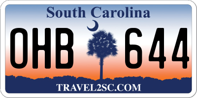 SC license plate OHB644