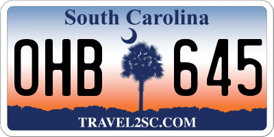 SC license plate OHB645