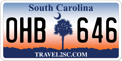 SC license plate OHB646