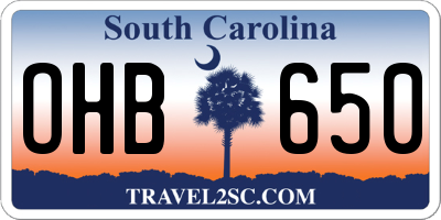 SC license plate OHB650