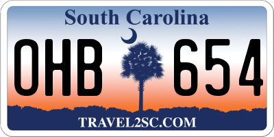 SC license plate OHB654