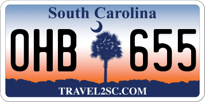 SC license plate OHB655