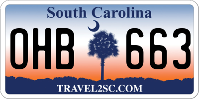 SC license plate OHB663
