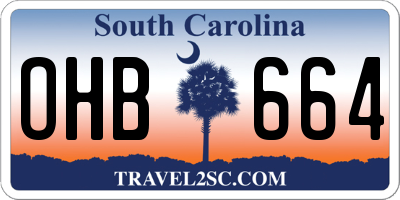 SC license plate OHB664