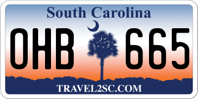 SC license plate OHB665