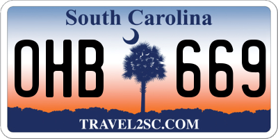 SC license plate OHB669
