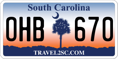 SC license plate OHB670