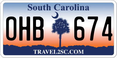 SC license plate OHB674