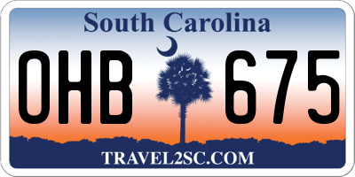 SC license plate OHB675