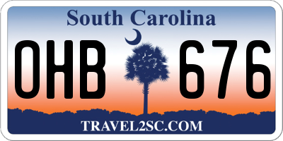 SC license plate OHB676