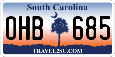 SC license plate OHB685