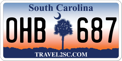 SC license plate OHB687