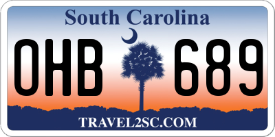 SC license plate OHB689