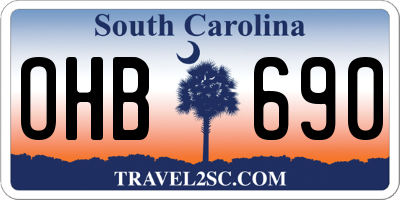 SC license plate OHB690