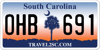 SC license plate OHB691