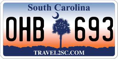 SC license plate OHB693