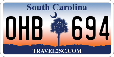 SC license plate OHB694