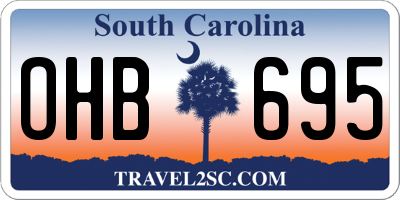SC license plate OHB695