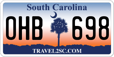 SC license plate OHB698