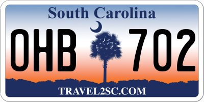 SC license plate OHB702