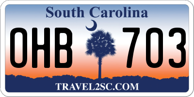 SC license plate OHB703