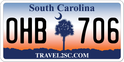 SC license plate OHB706