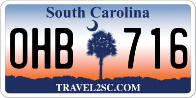 SC license plate OHB716