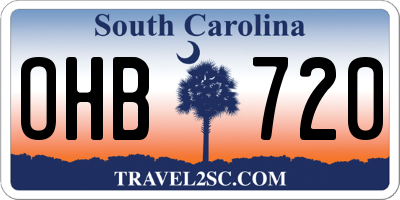 SC license plate OHB720