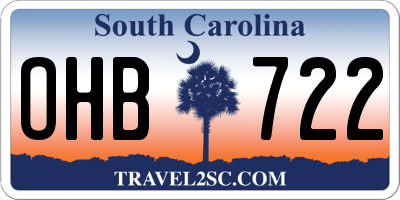 SC license plate OHB722