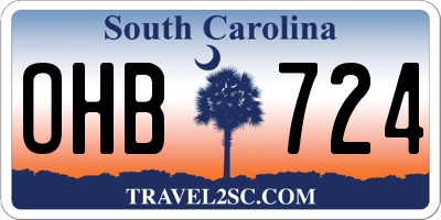 SC license plate OHB724