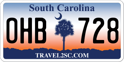 SC license plate OHB728