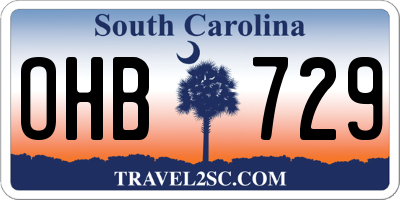 SC license plate OHB729