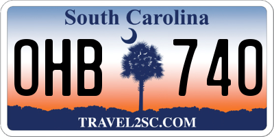 SC license plate OHB740