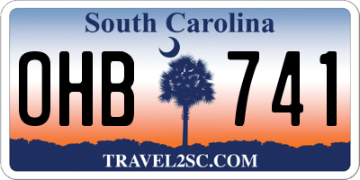SC license plate OHB741