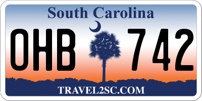 SC license plate OHB742