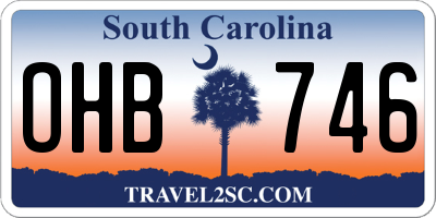 SC license plate OHB746