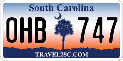 SC license plate OHB747