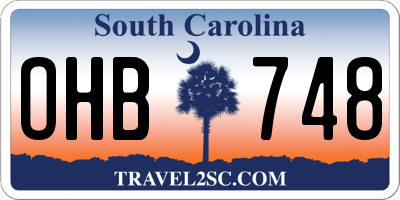 SC license plate OHB748