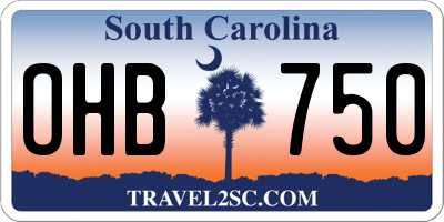SC license plate OHB750