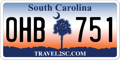 SC license plate OHB751