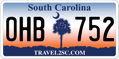 SC license plate OHB752