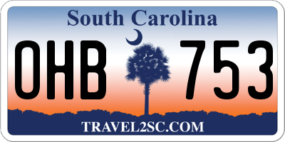 SC license plate OHB753
