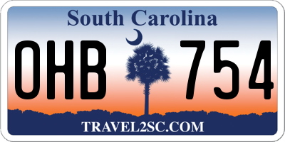 SC license plate OHB754