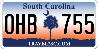SC license plate OHB755