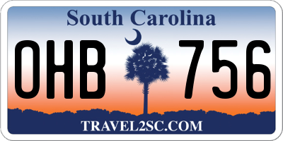 SC license plate OHB756