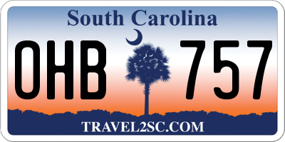SC license plate OHB757
