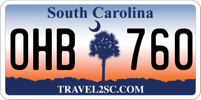 SC license plate OHB760