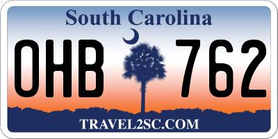 SC license plate OHB762