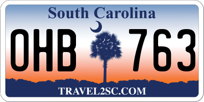 SC license plate OHB763