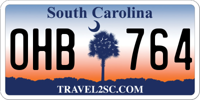 SC license plate OHB764